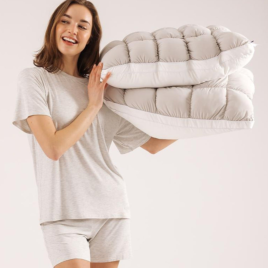 Comforter folded and carried
